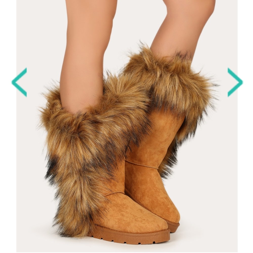 fur collar boots Perfect FALL or Viking Halloween costume Bamboo asymmetrical